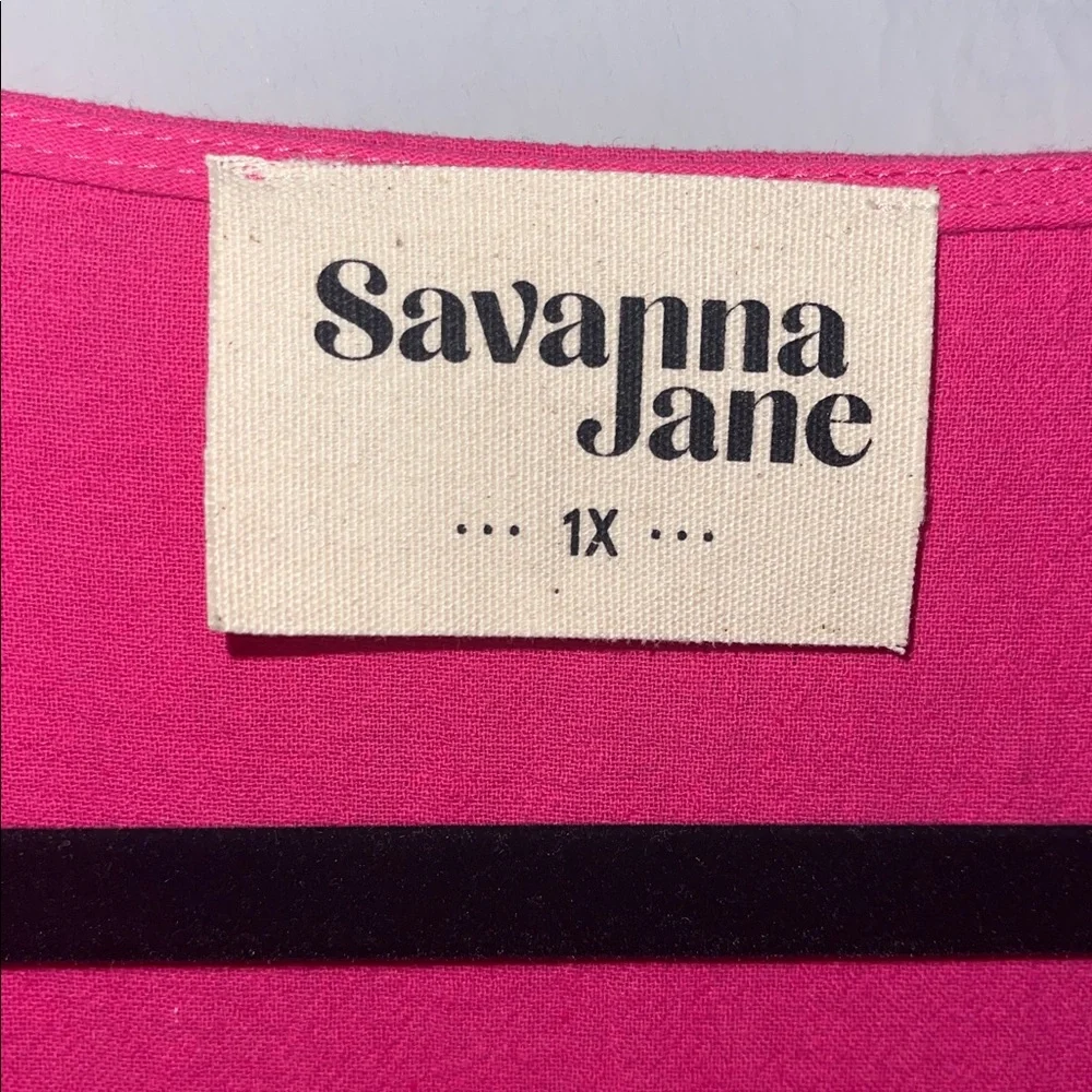Savanna Jane Vibrant Pink Tunic with Colorful Embroidery NWT 1X. - Picture 2 of 7